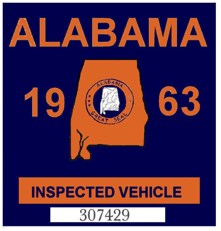 (image for) 1963 Alabama Inspection Sticker (Auburn)